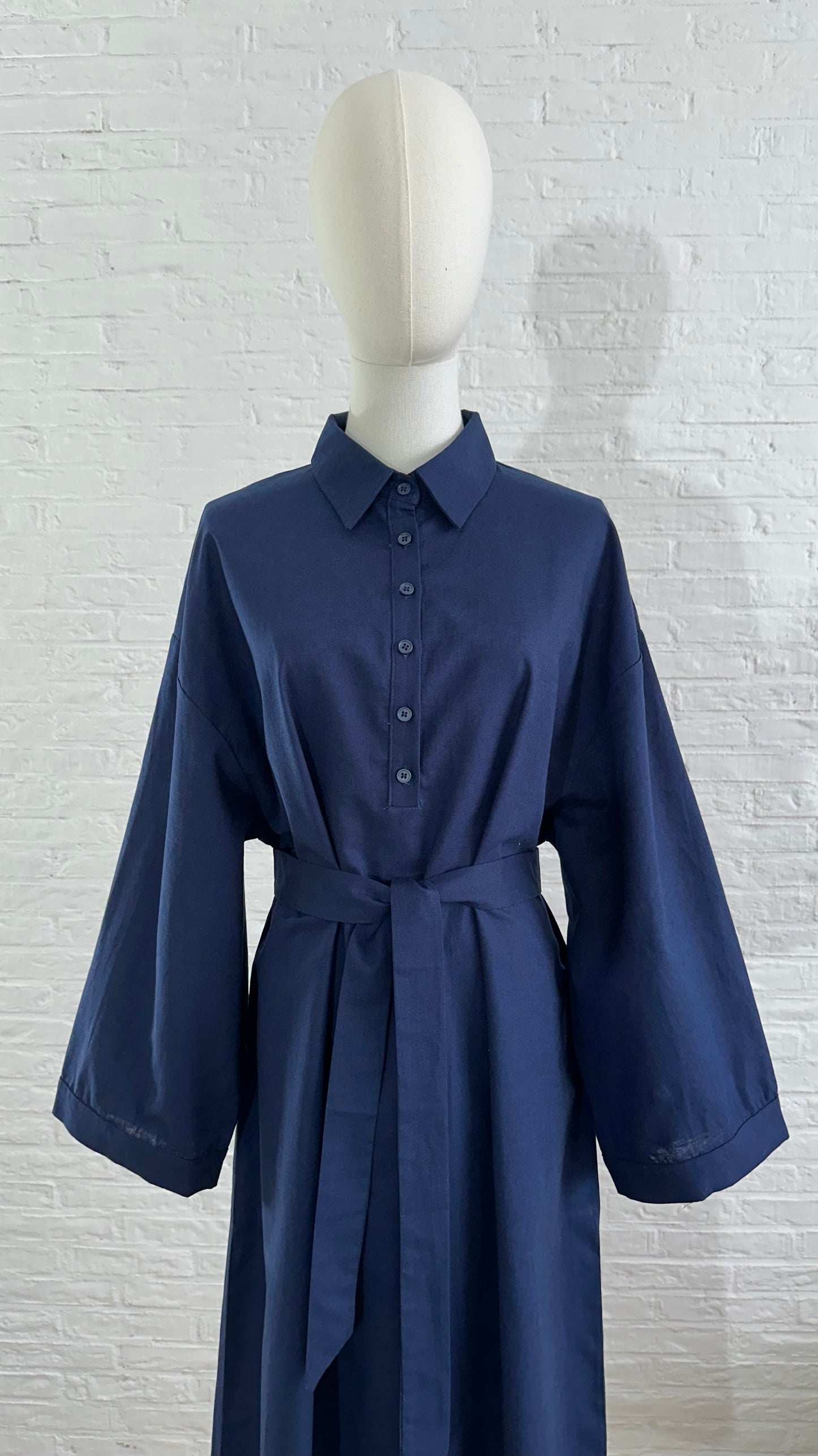 Verona Shirt Dress - Navy Blue