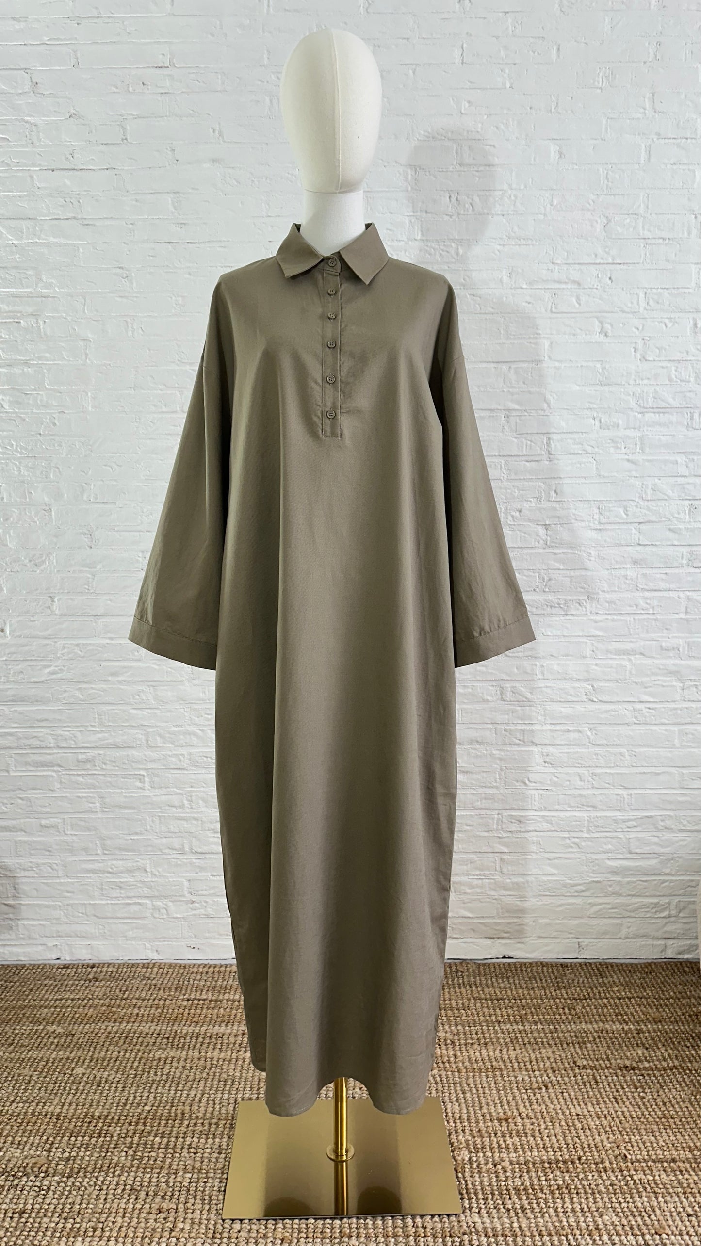 Verona Shirt Dress - Olive Green