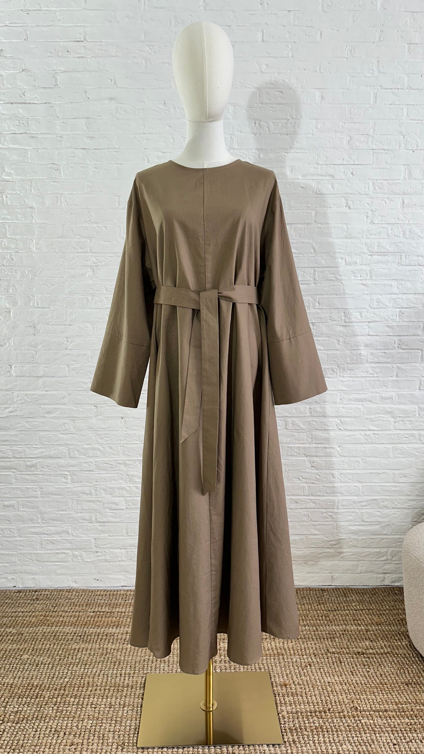 Monoca Linen Dress - Light Brown