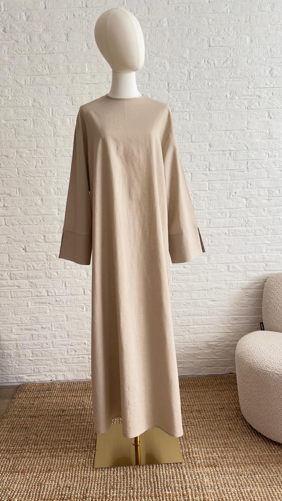 Firuz Linen Dress-Beige
