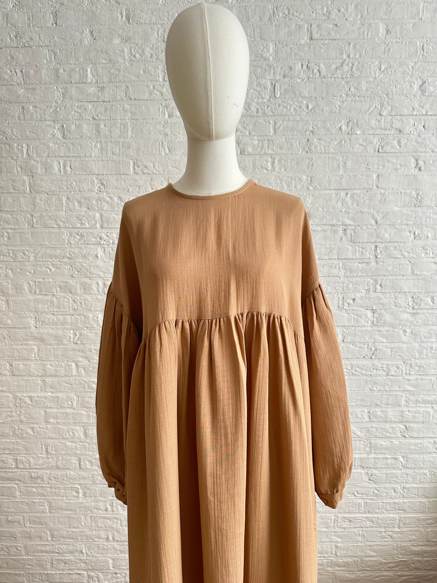 Luna Muslin Dress - Caramel