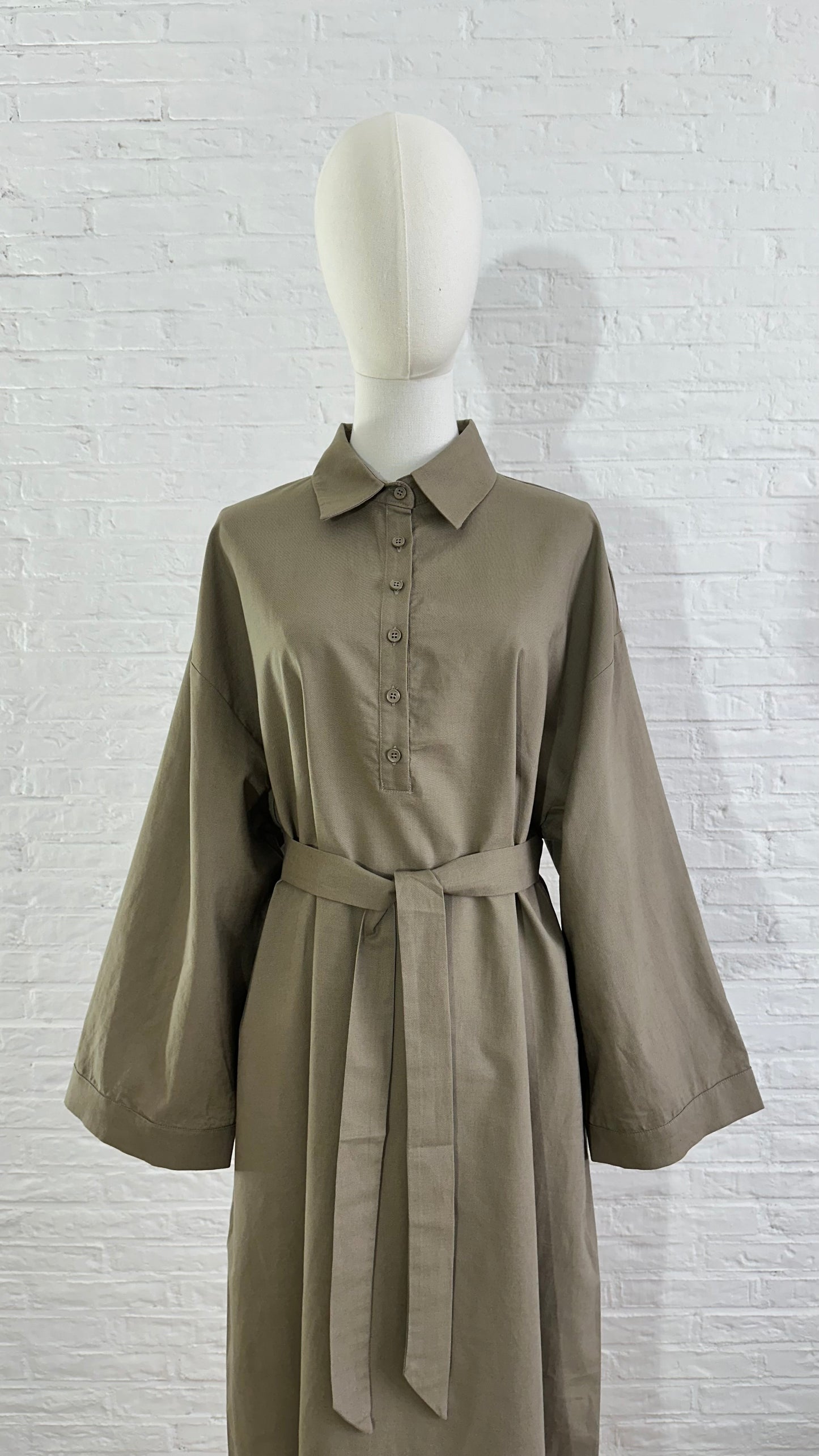 Verona Shirt Dress - Olive Green