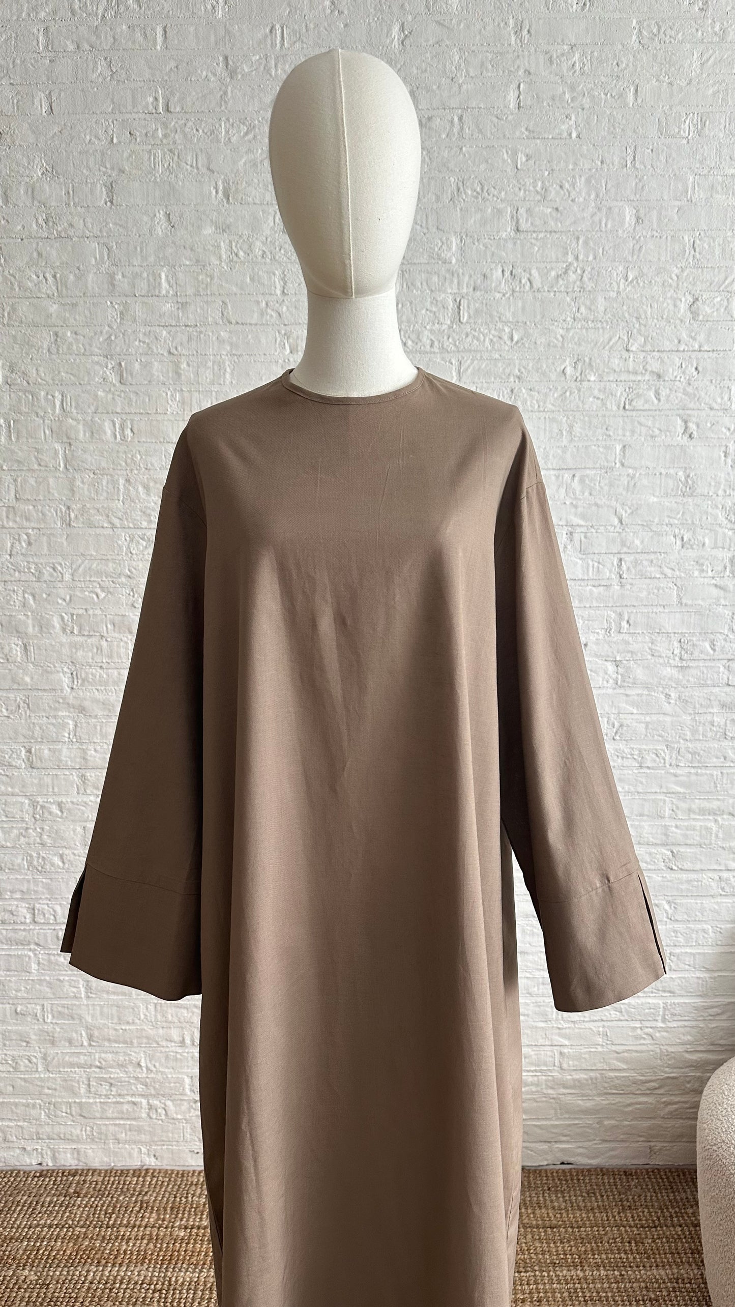 Firuz Linen Dress- Natural Brown