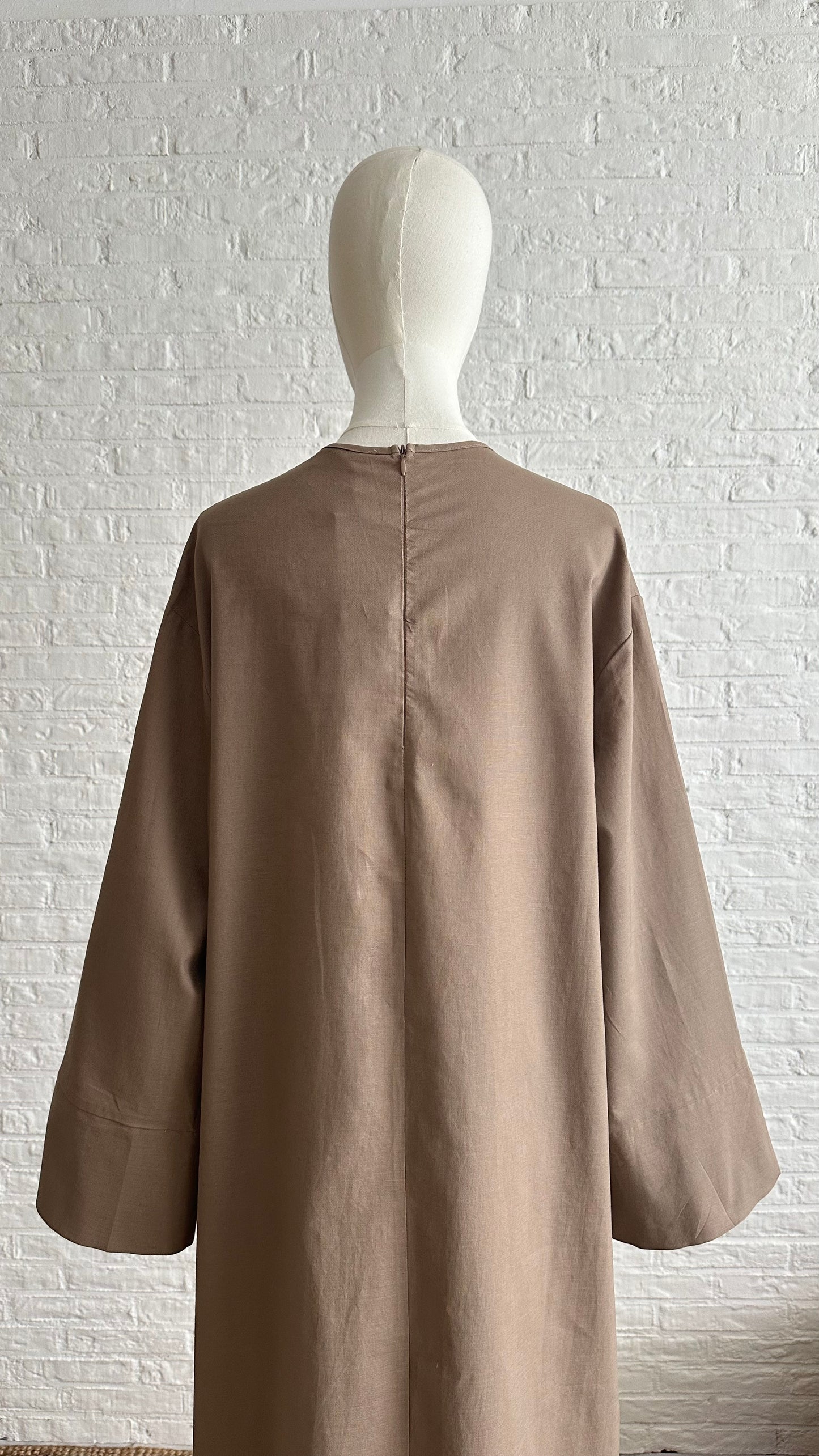 Firuz Linen Dress- Natural Brown