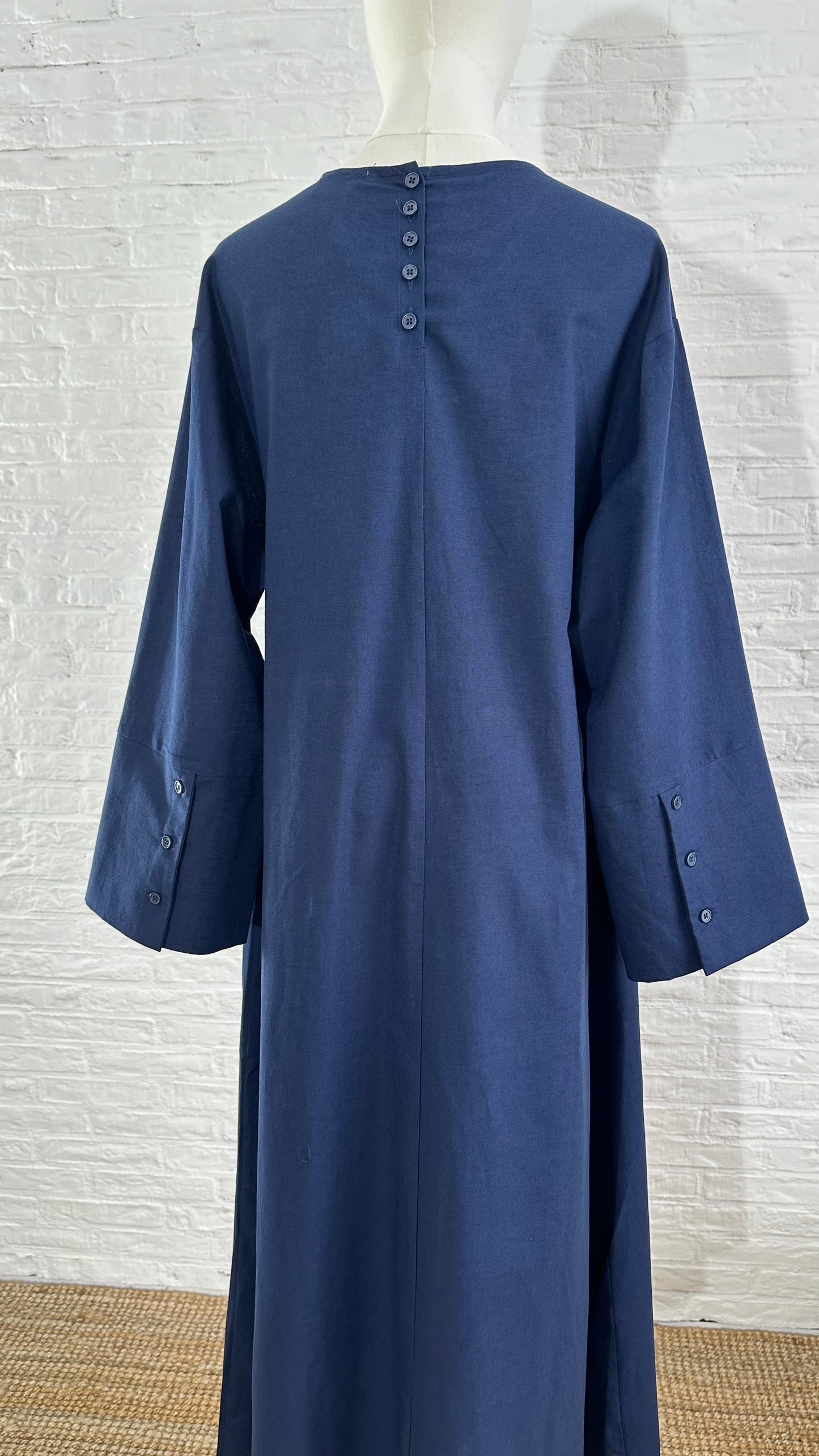 Monoca Linen Dress - Navy Blue