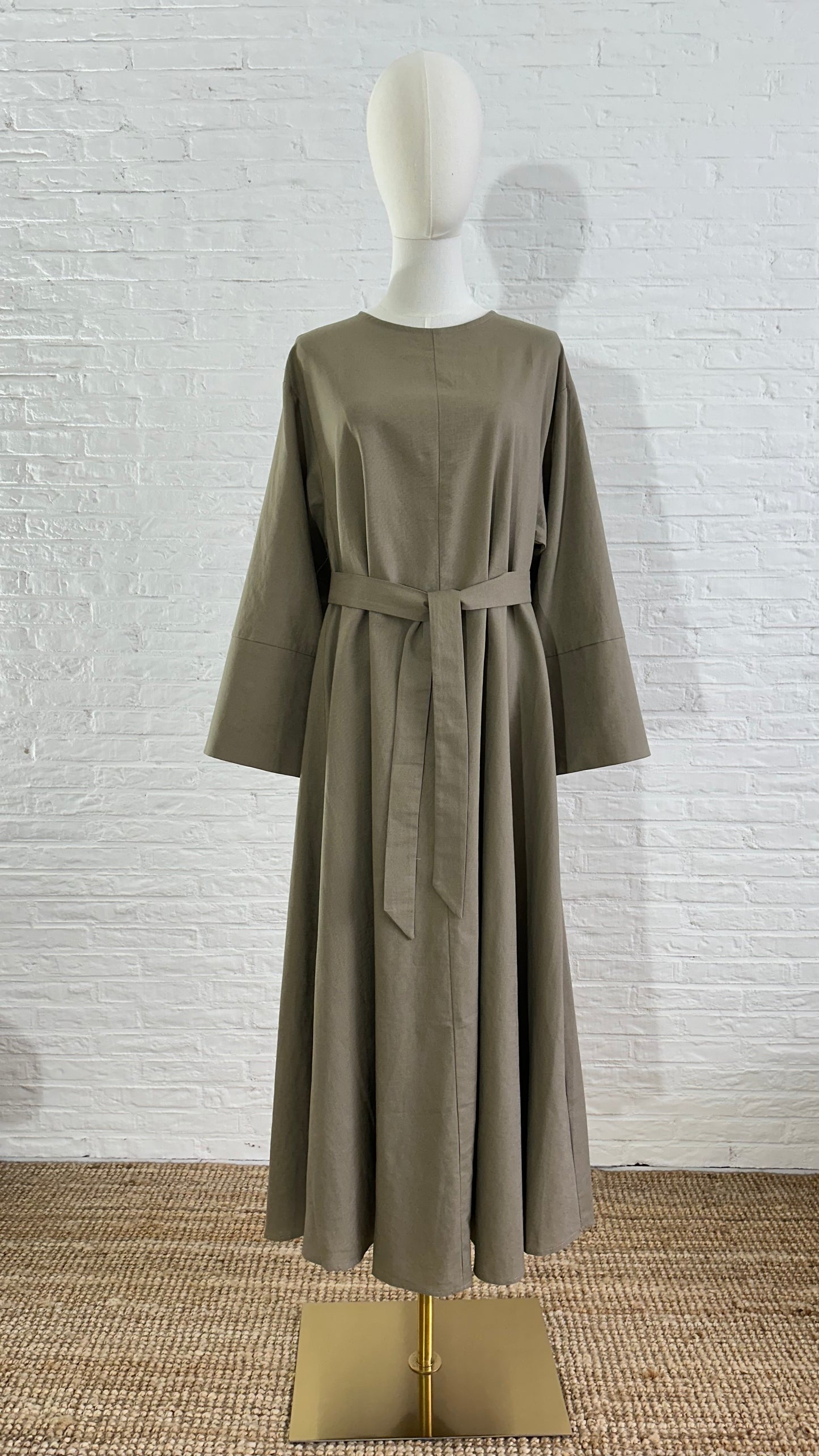 Monoca Linen Dress - Olive Green