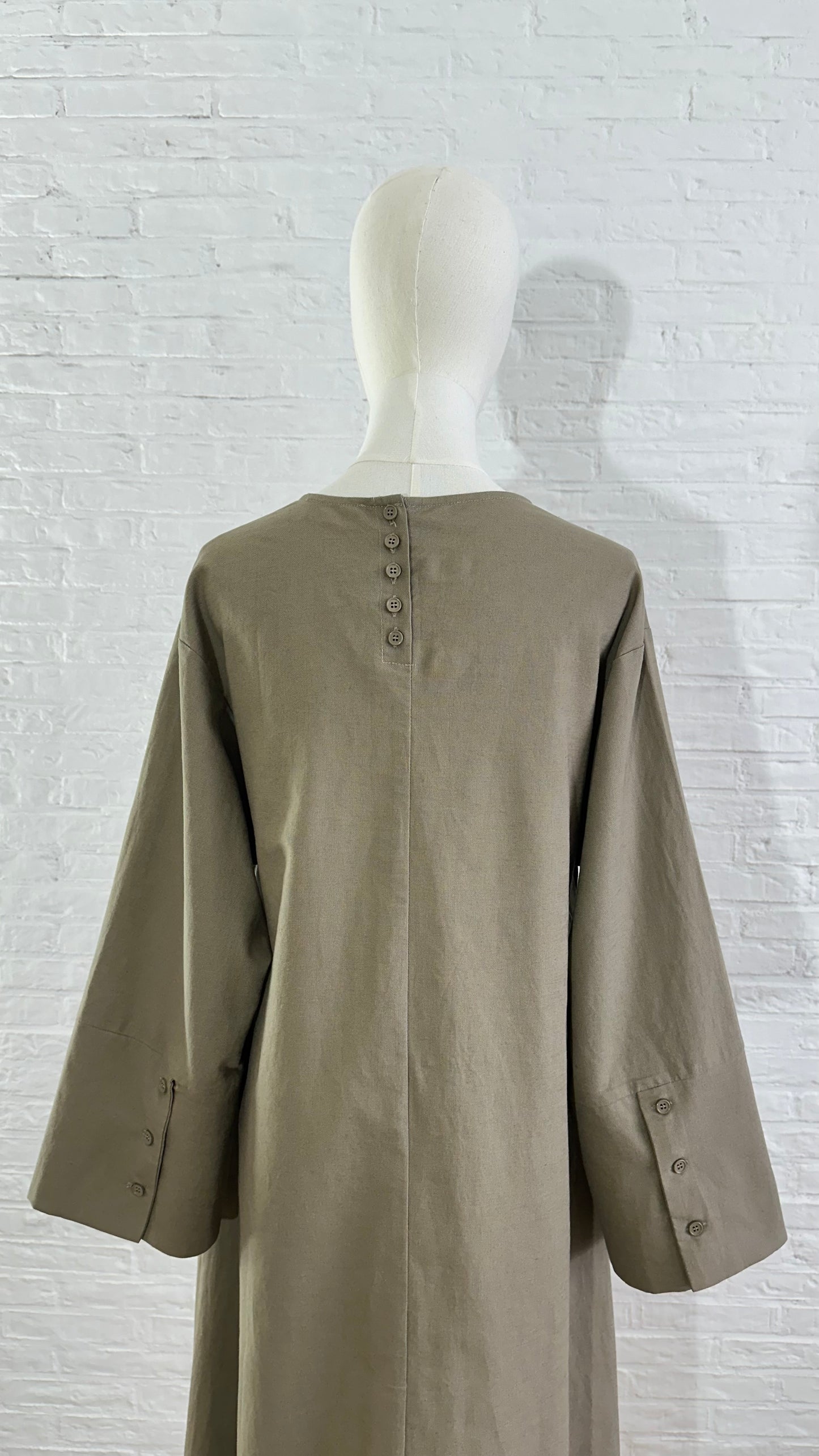 Monoca Linen Dress - Olive Green