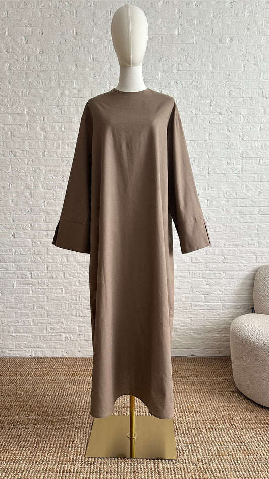 Firuz Linen Dress- Natural Brown