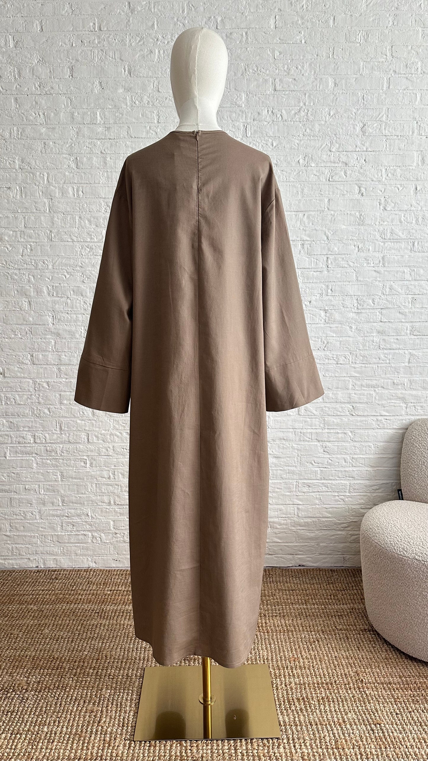 Firuz Linen Dress- Natural Brown