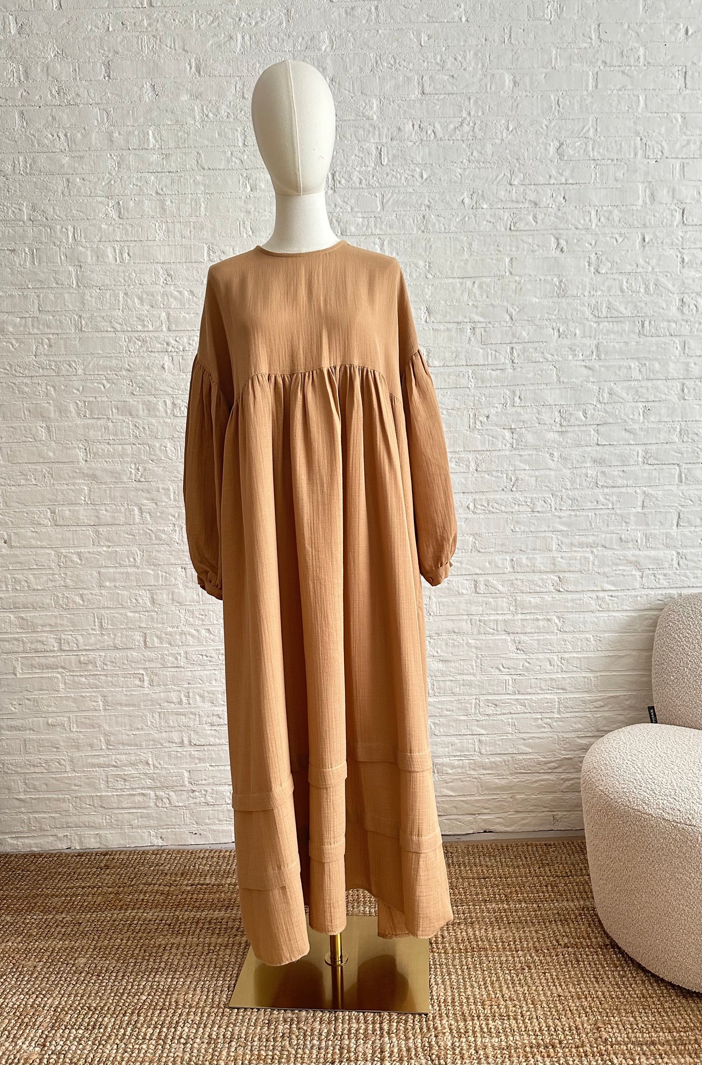 Luna Muslin Dress - Caramel