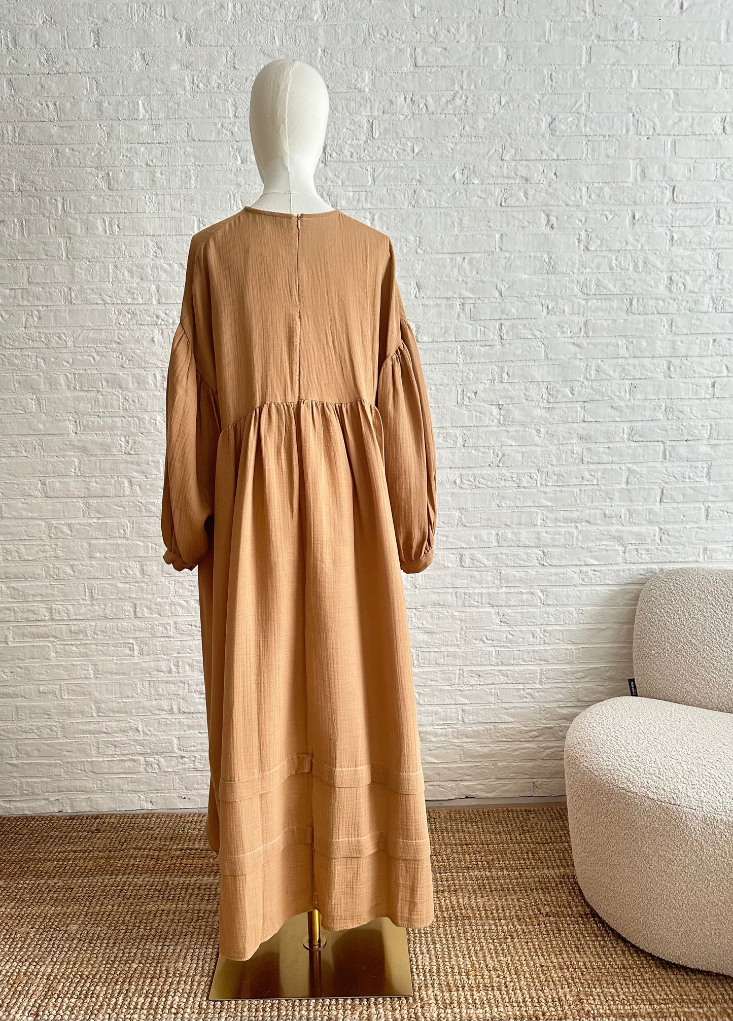 Luna Muslin Dress - Caramel