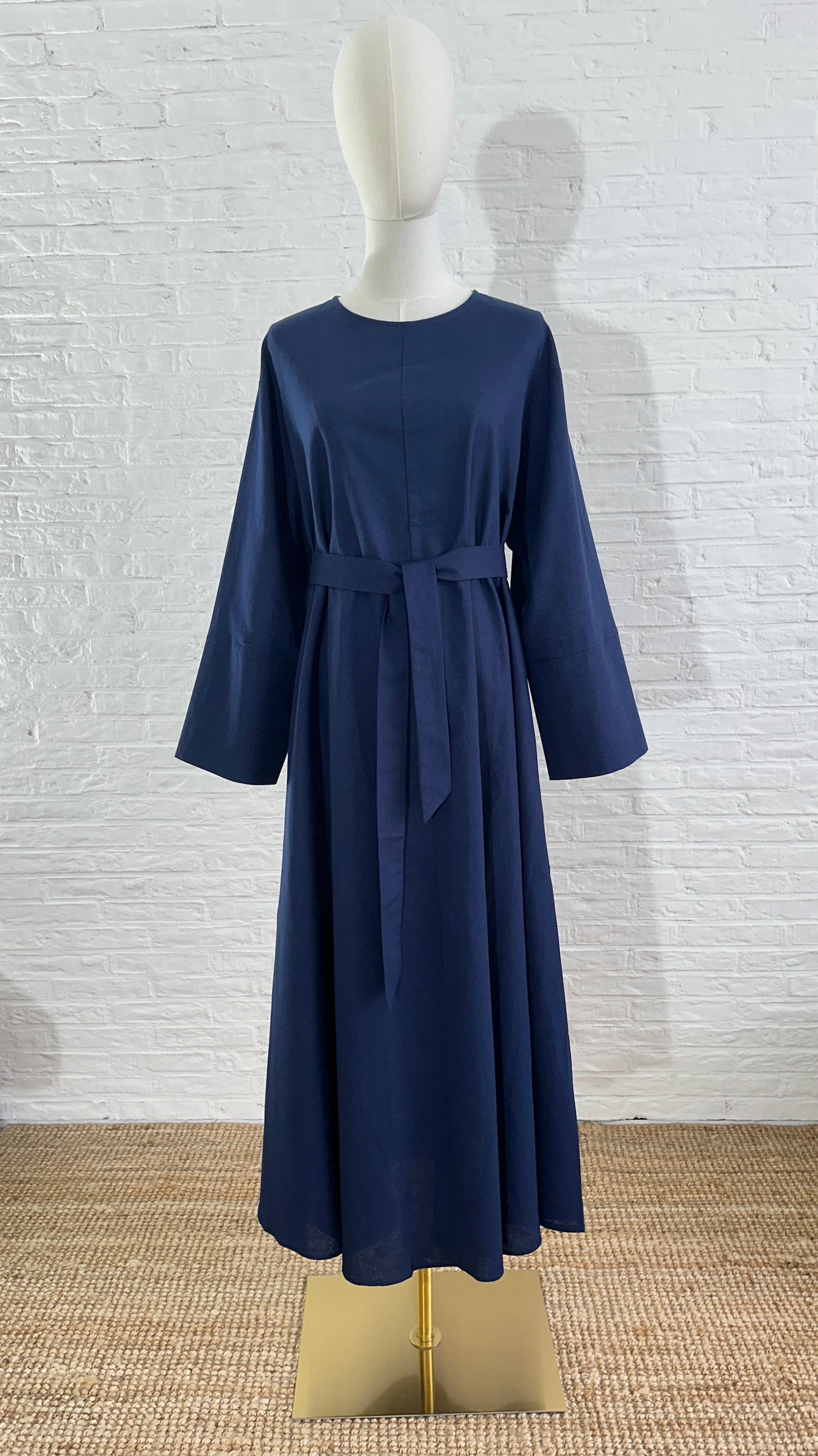 Monoca Linen Dress - Navy Blue