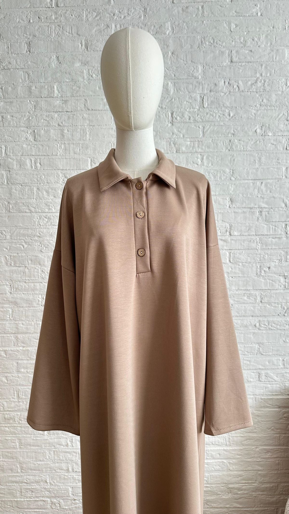 Comfy Polo Dress - Camel