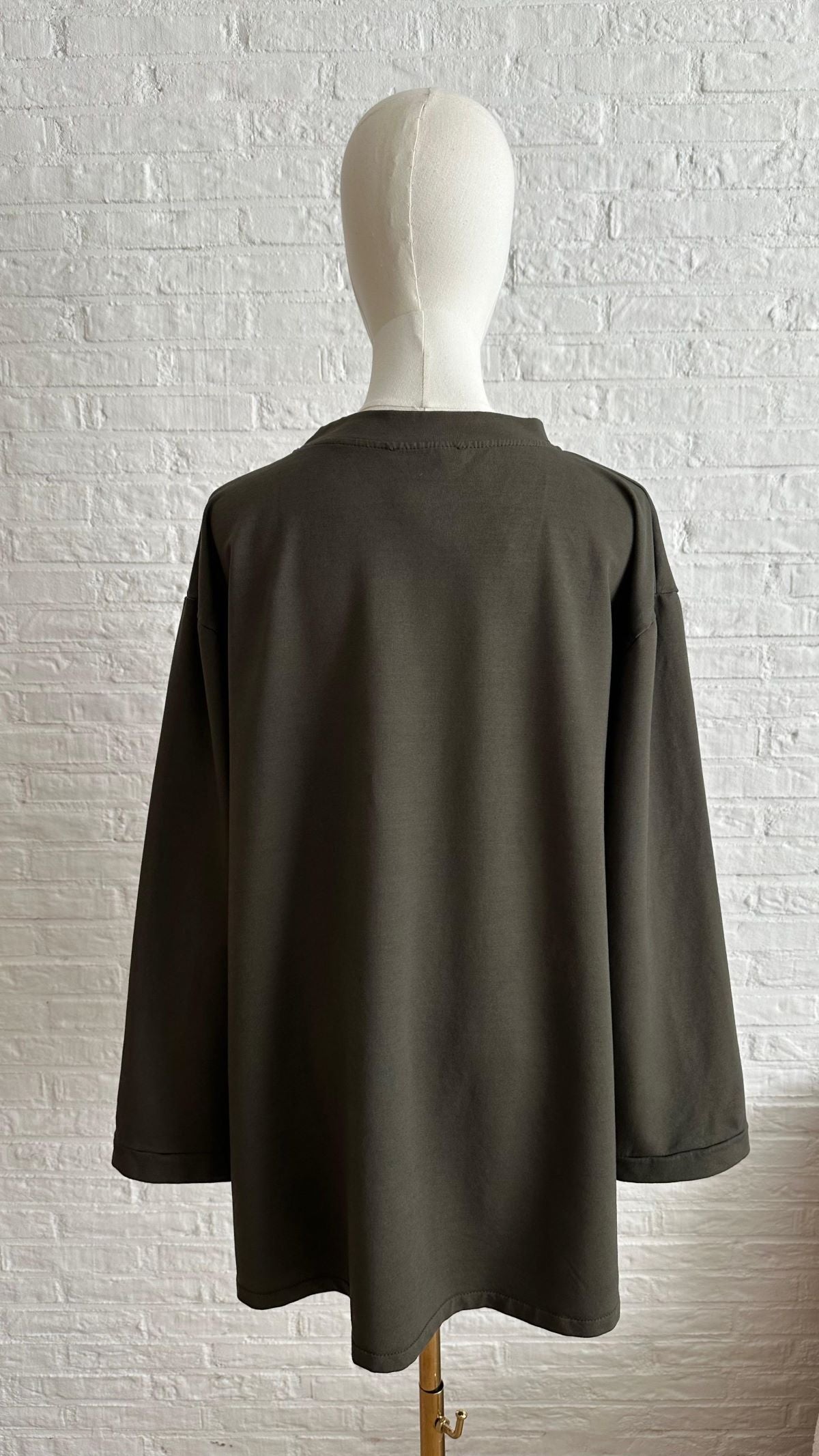 Cotton Long T-shirt - Army Green