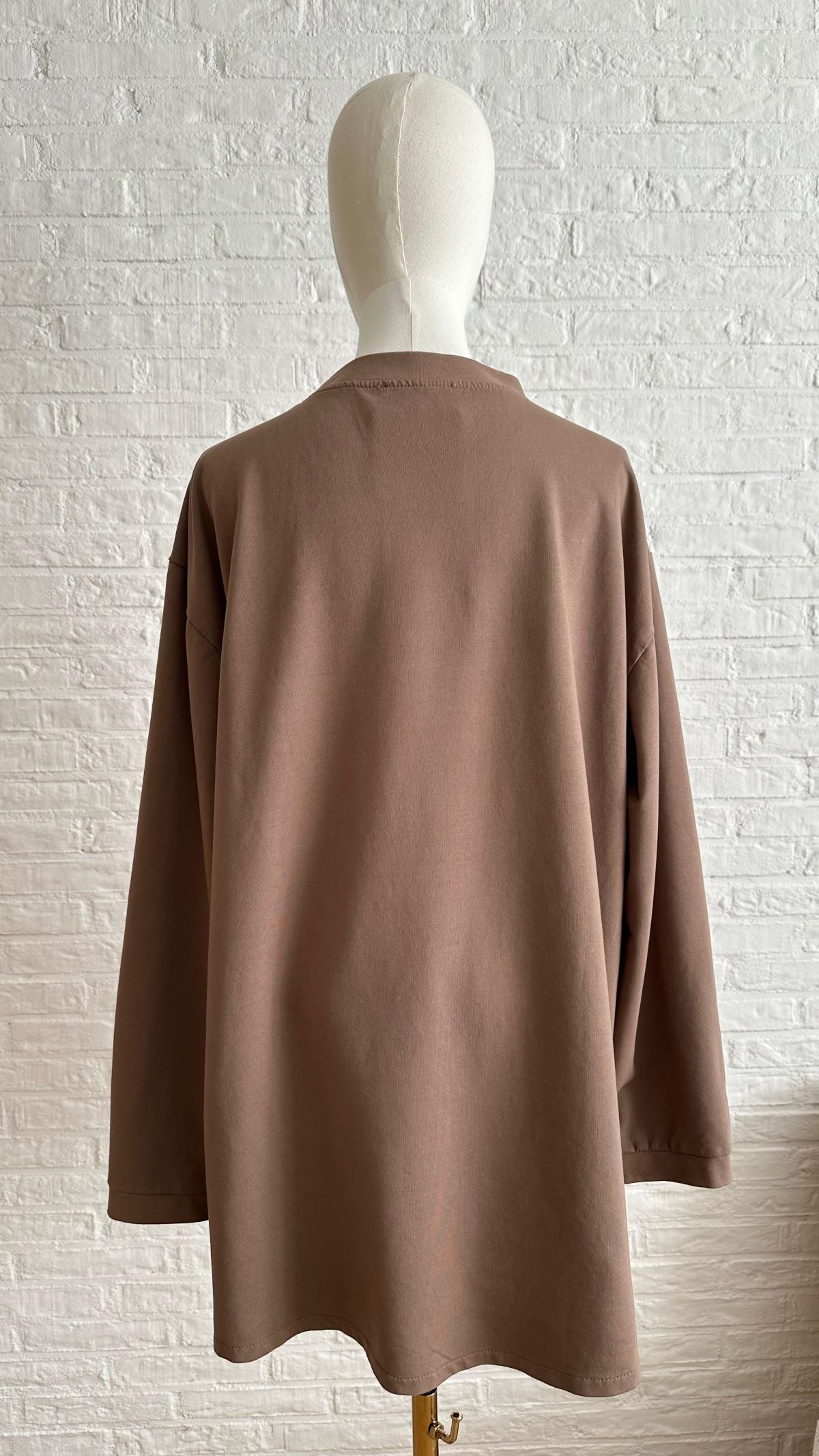 Cotton Long T-shirt - Latte