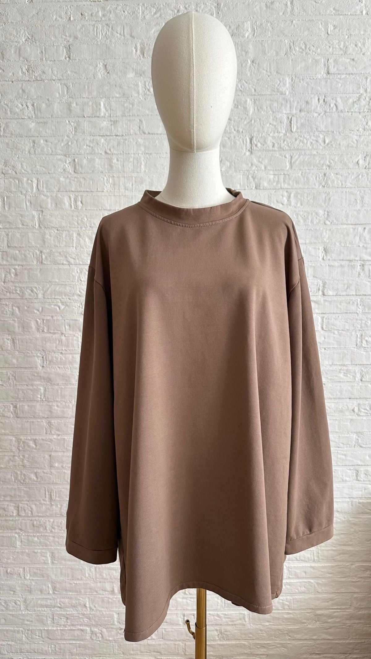 Cotton Long T-shirt - Latte