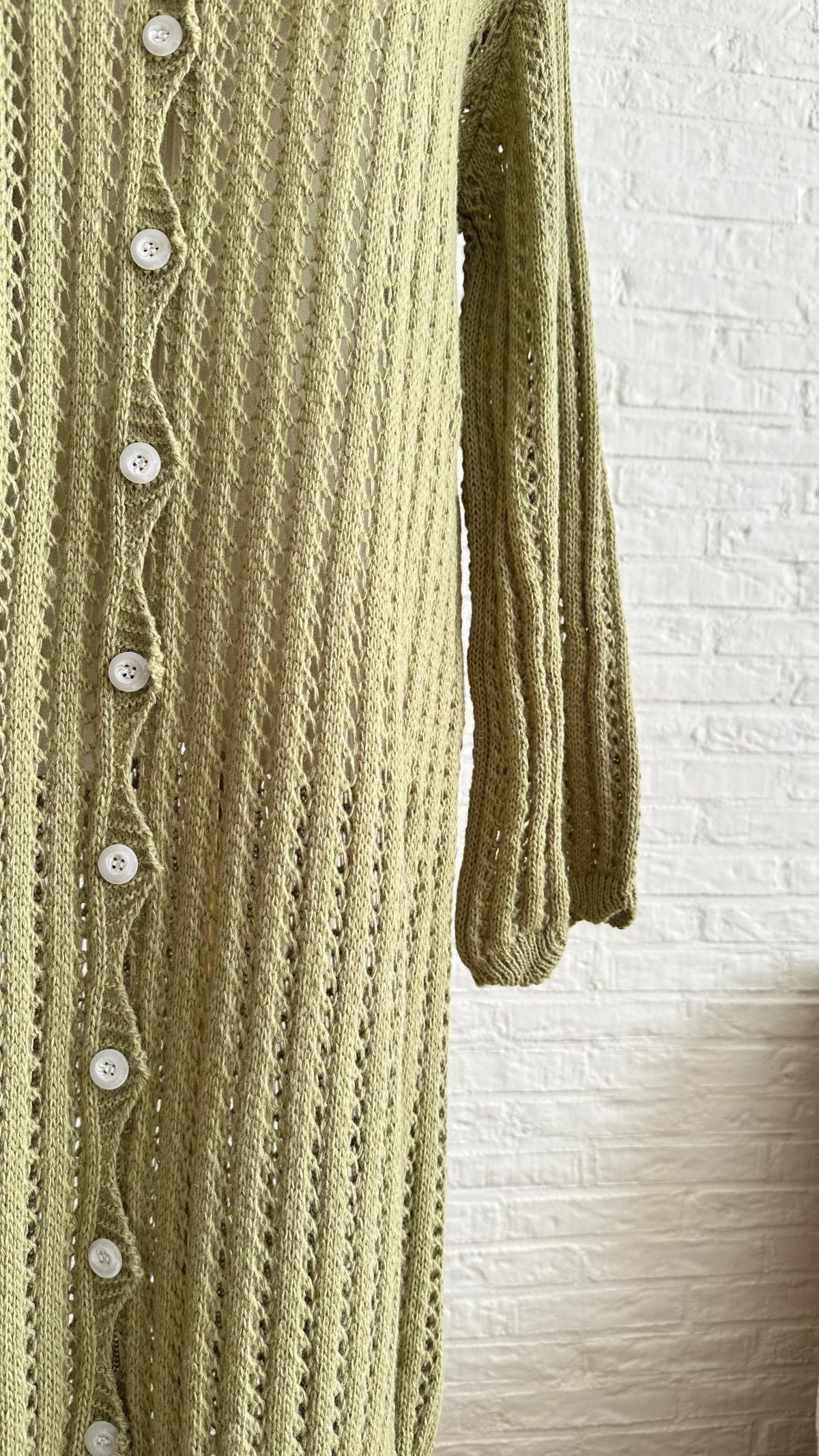 Knitwear Long Vest - Pistachio