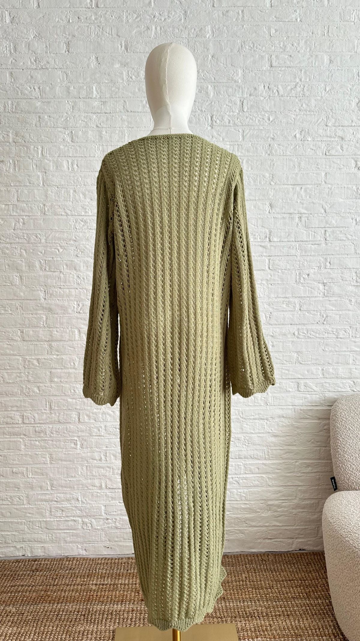 Knitwear Long Vest - Pistachio