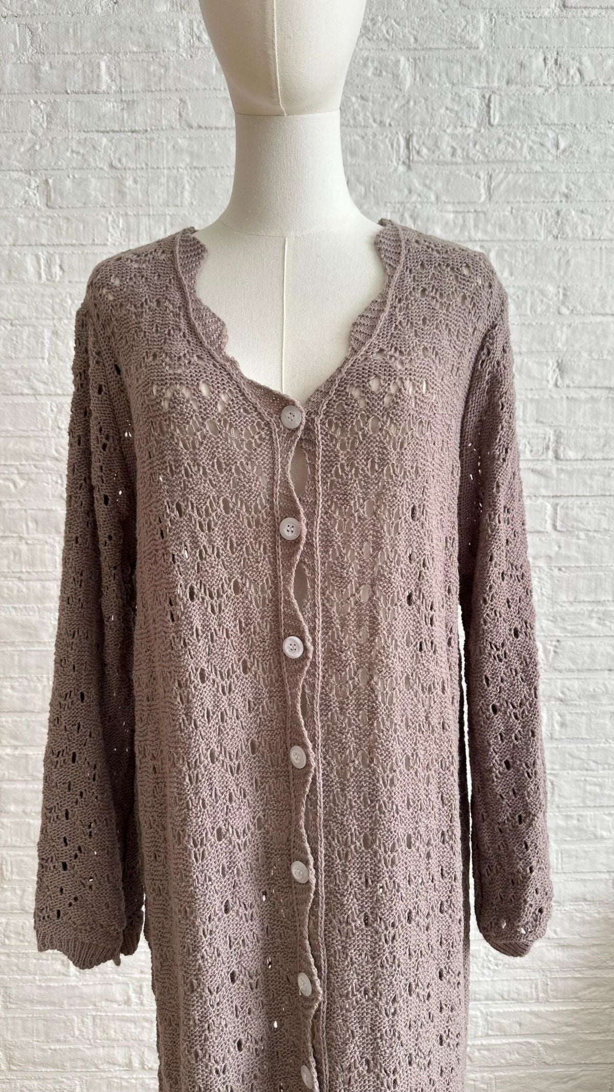 Knitwear Long Vest - Mauve