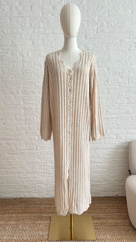 Knitwear Long Vest - Beige