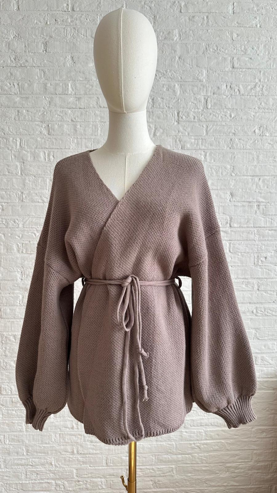 Knitwear Kimono Vest - Mauve