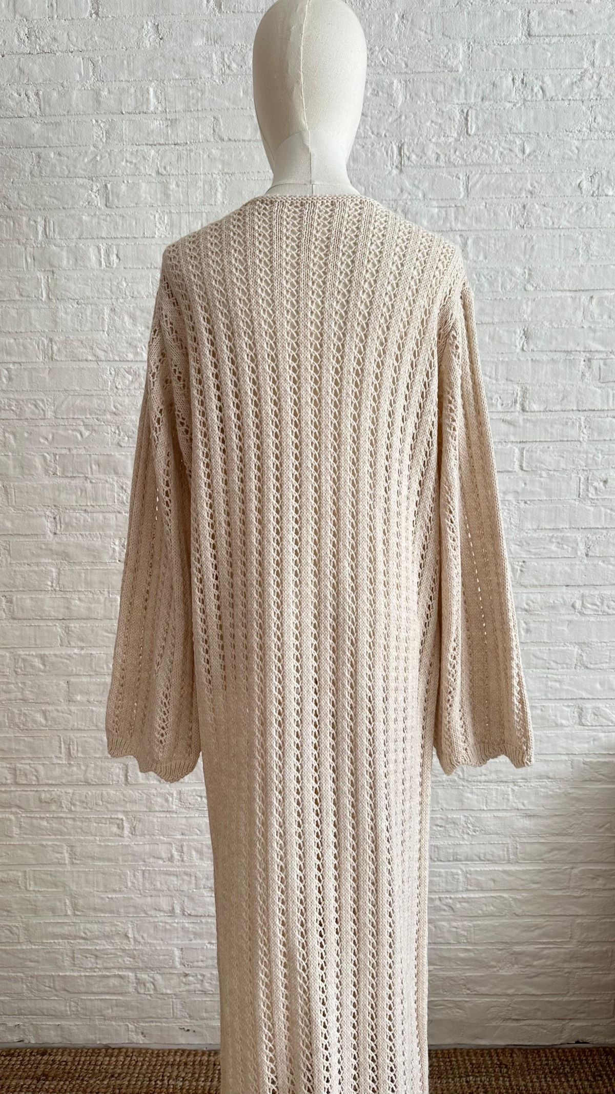 Knitwear Long Vest - Beige