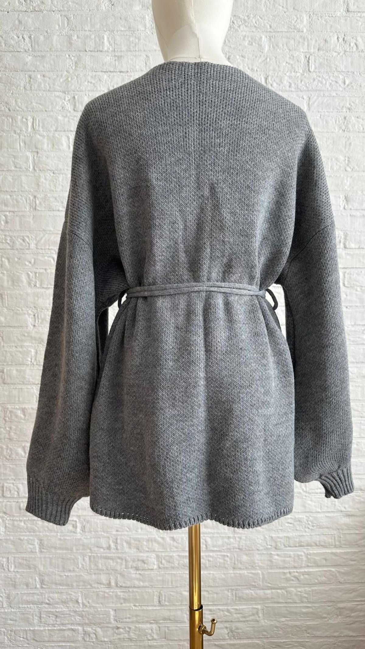 Knitwear Kimono Vest - Grey