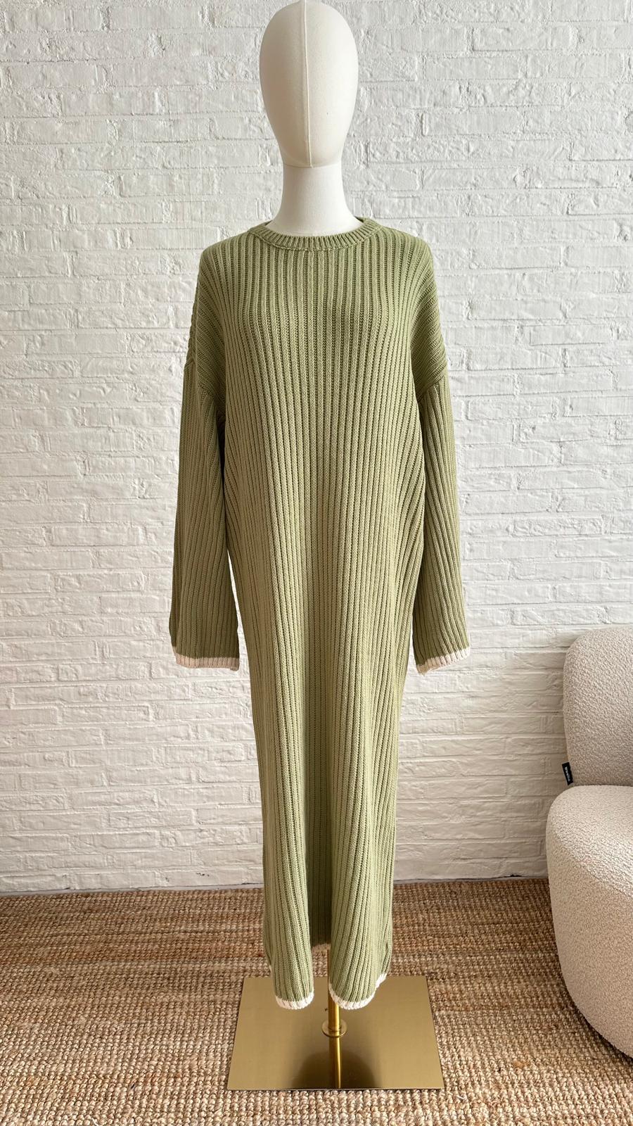 Knitwear Long Dress - Pistachio