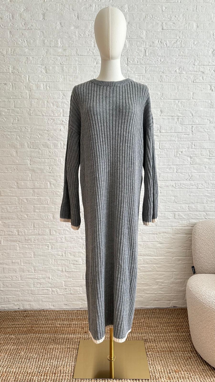 Knitwear Long Dress - Grey