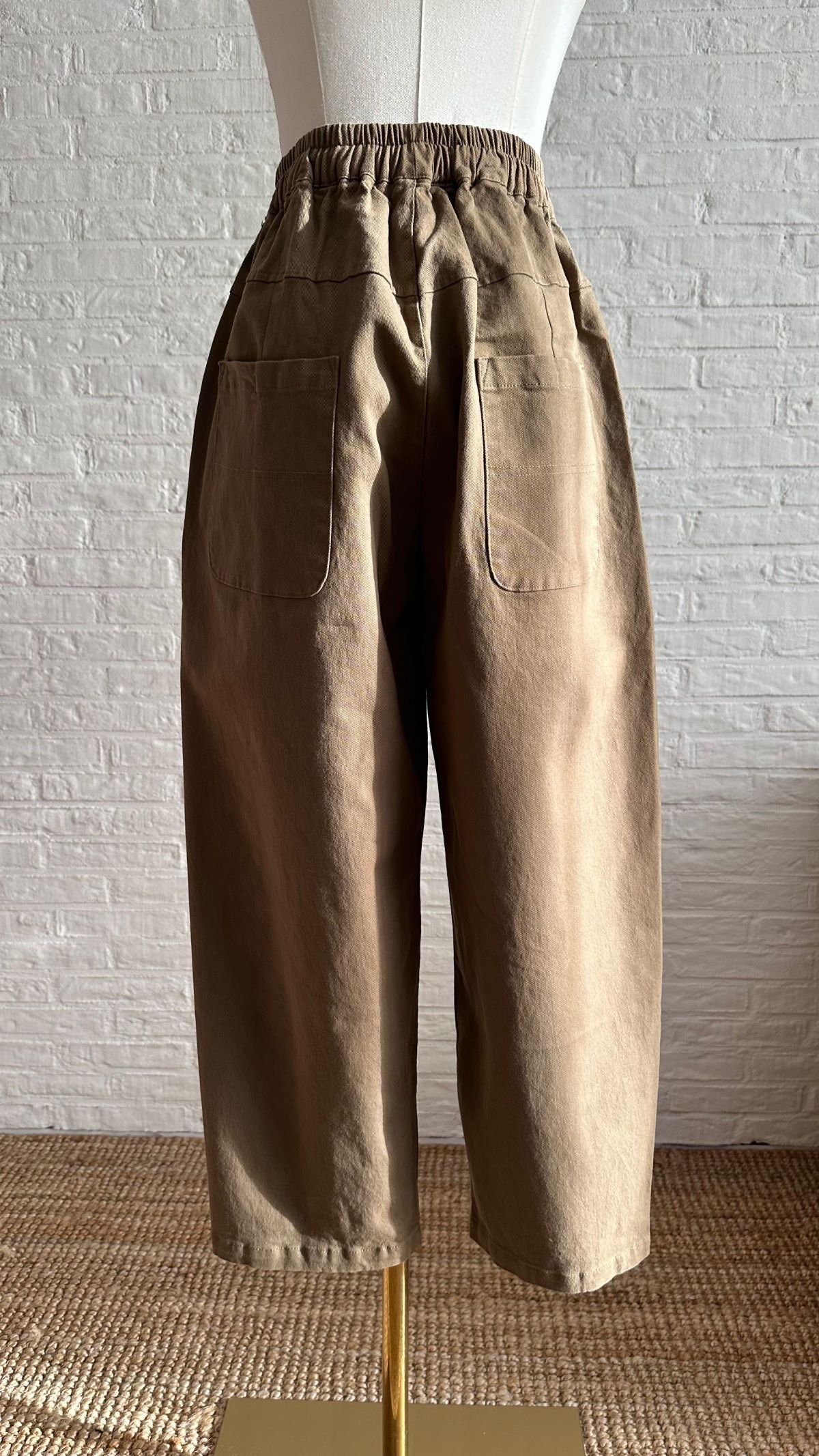 Cotton Trousers - Brown