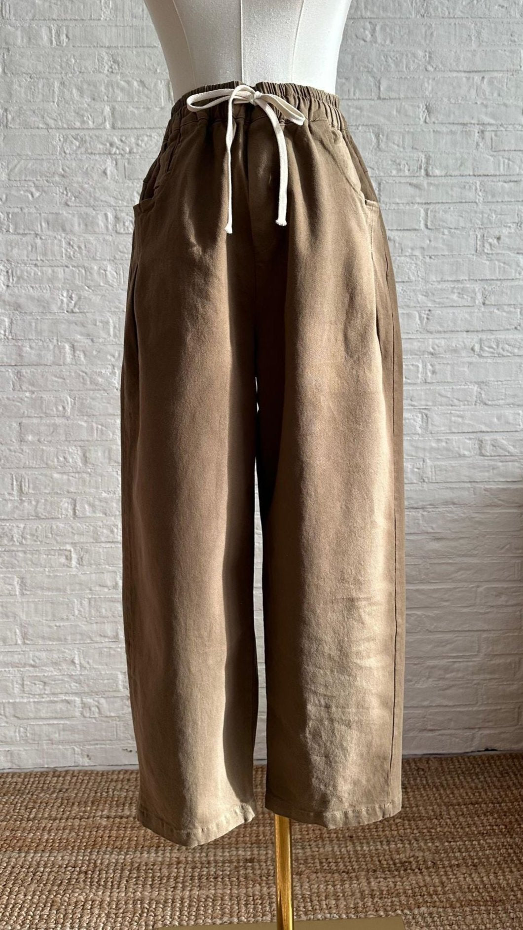 Cotton Trousers - Brown