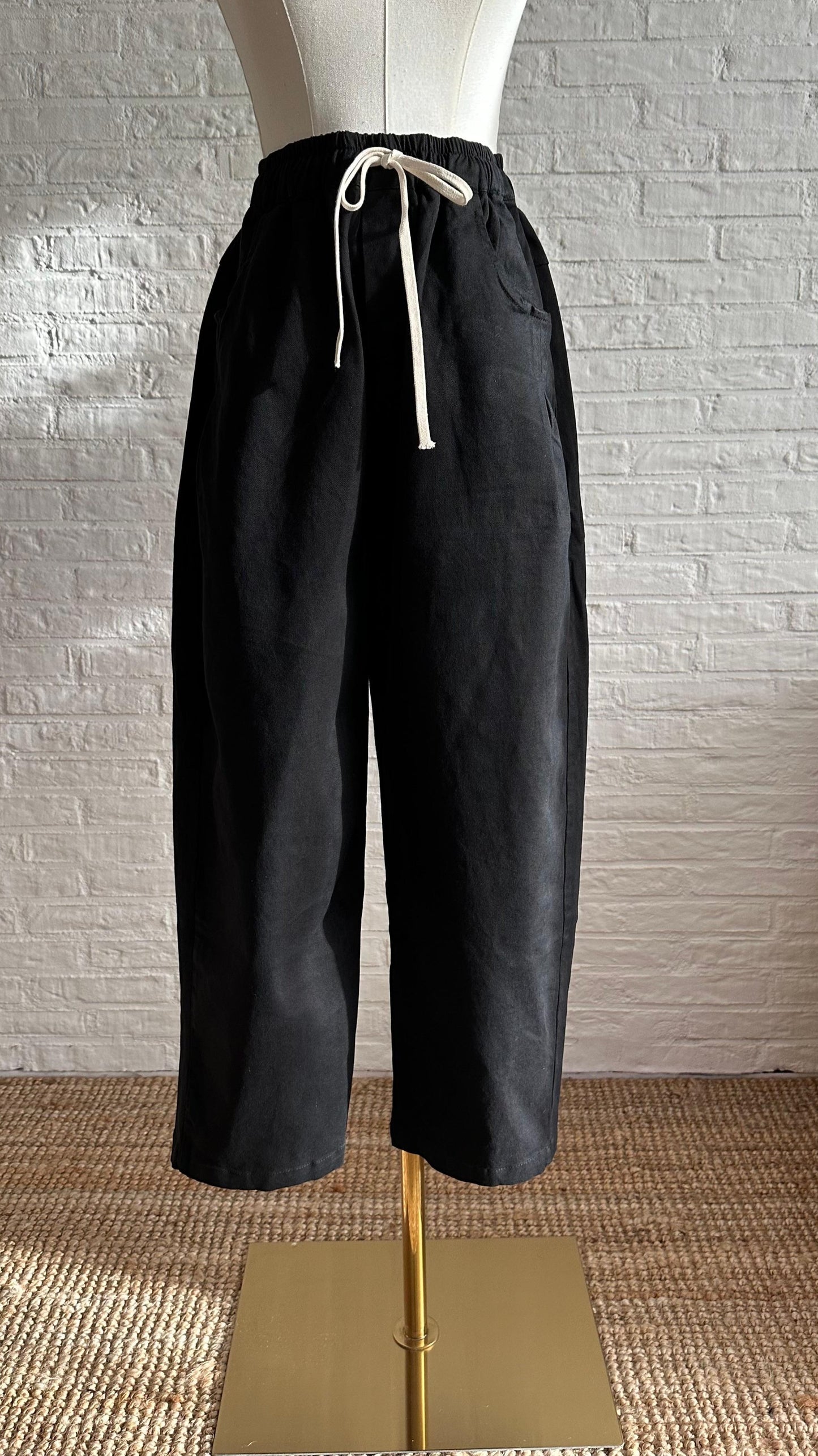 Cotton Trousers - Black