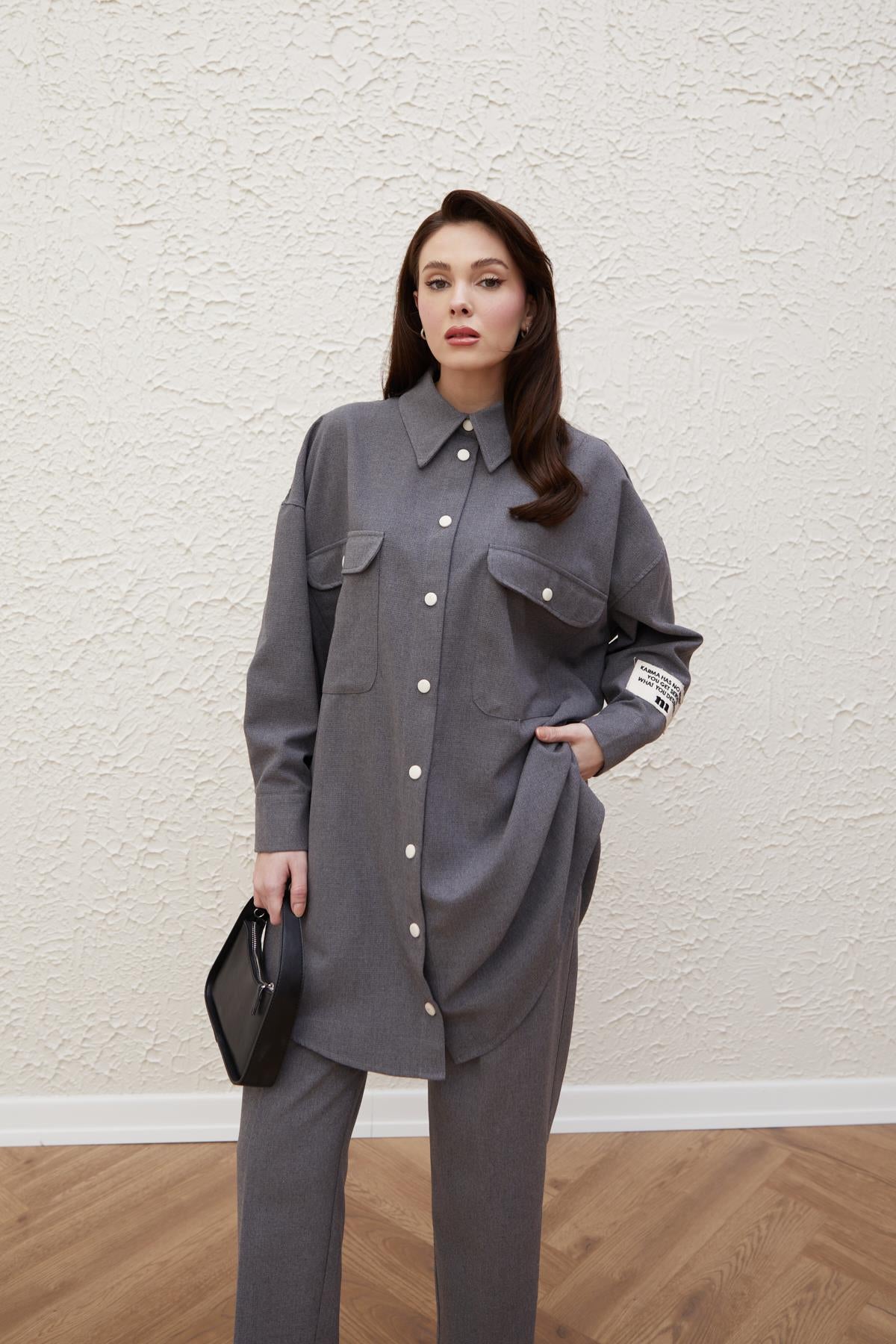 ANTHRACITE - TOP & TROUSER CASUAL SET